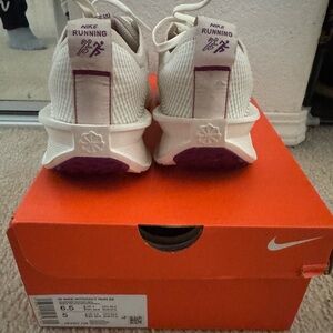 Nike White and Purple Athletic Sneakers Mesh Upper